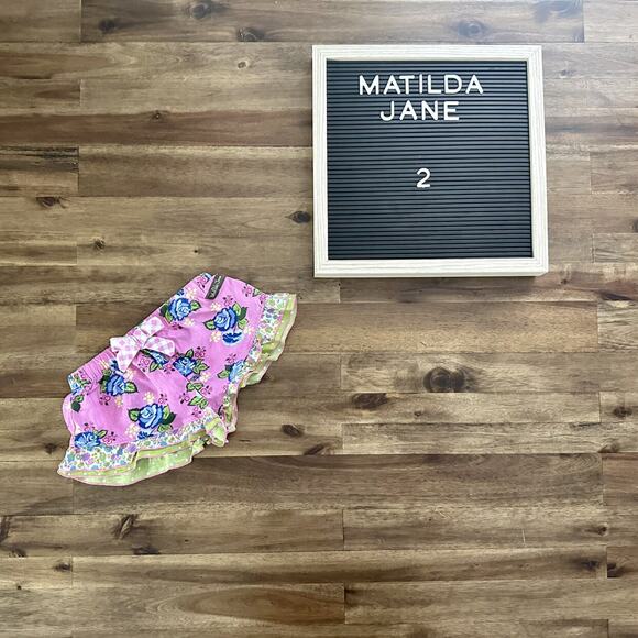 Matilda Jane Brilliant Daydream Clear Visionary Shorts Floral Ruffle Pink Blue - Picture 1 of 8
